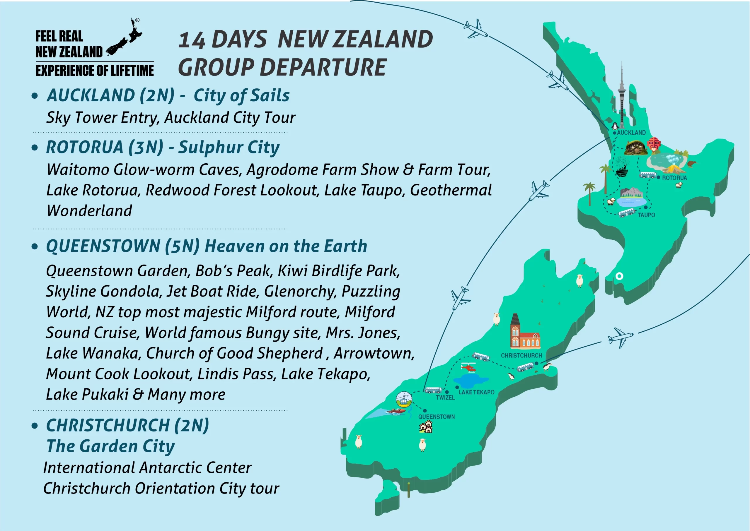 New Zealand Tour Package 1 NZ 14 Day Group Tour Activites