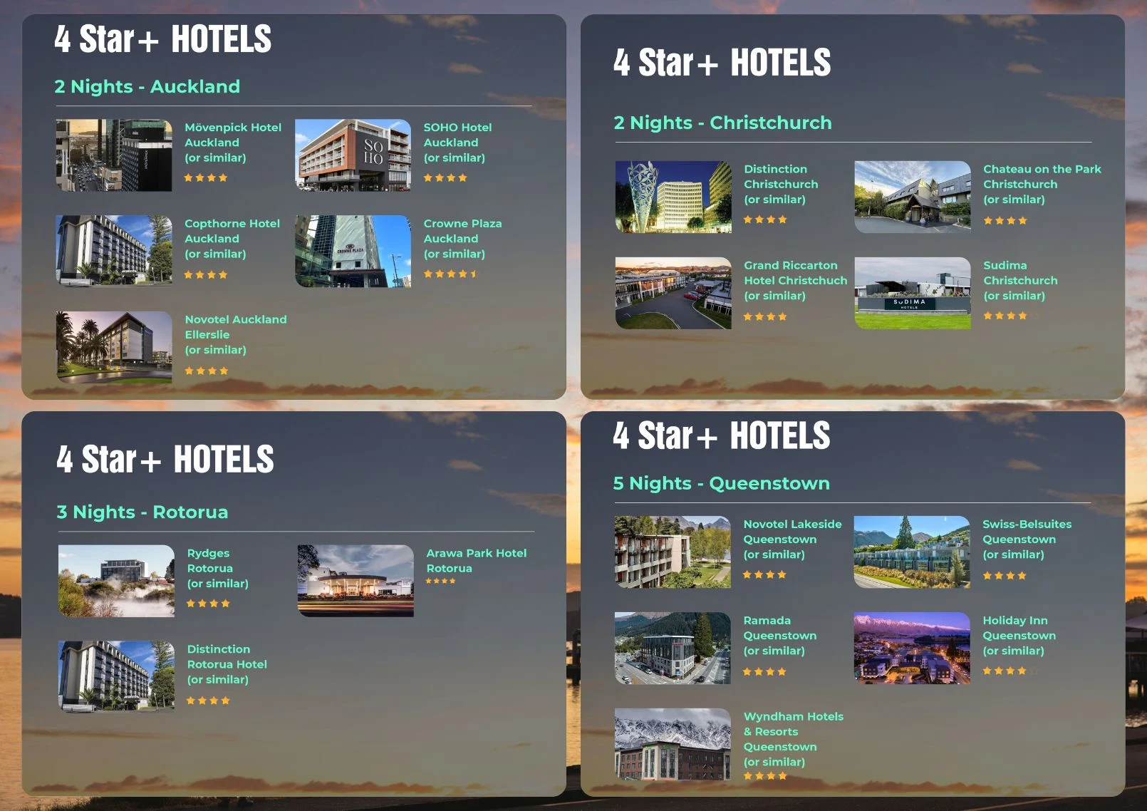 New Zealand Tour Package 3 NZ 14 Day Group Tour Hotels